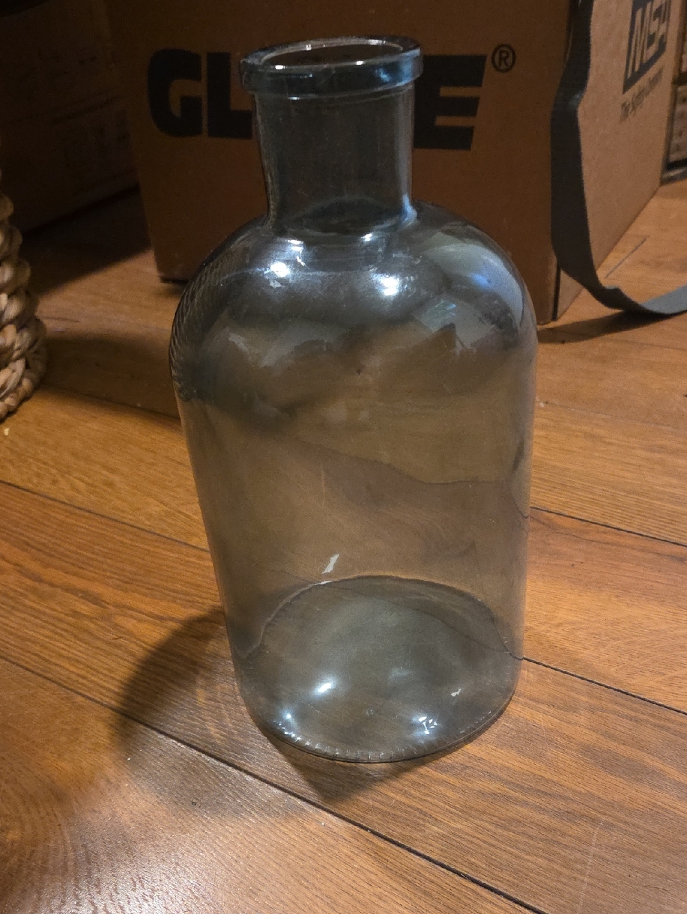 Glass Decorative Bottle Vase - Gray